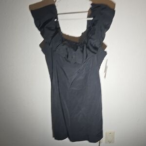a new day Black Ruffle Mini Dress